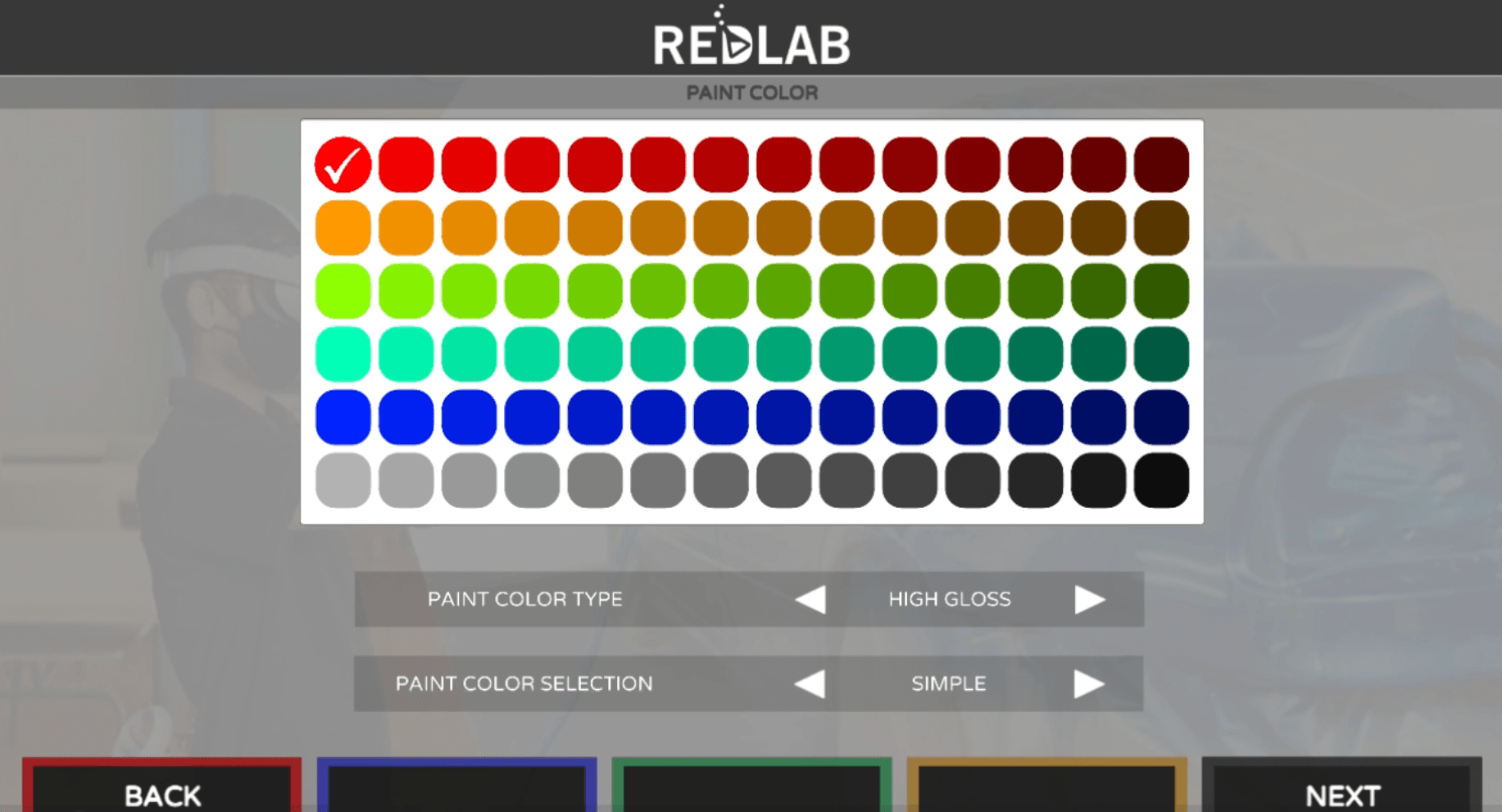 Painting Simulation Painting Parameters